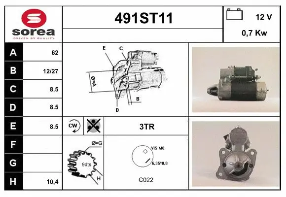 Démarreur STARTCAR 491ST11