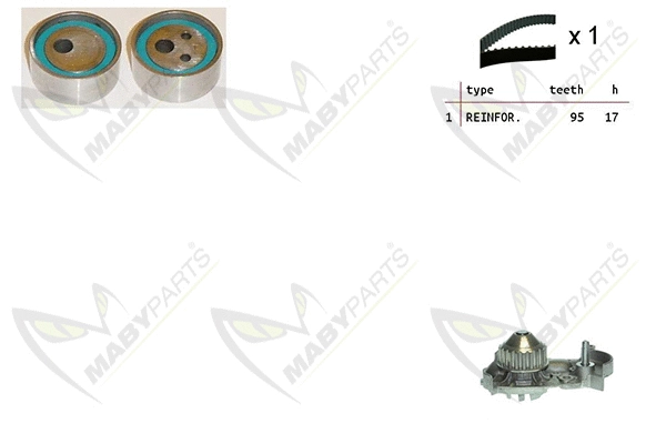 Pompe à eau + kit de courroie crantée MABYPARTS OBKWP0147