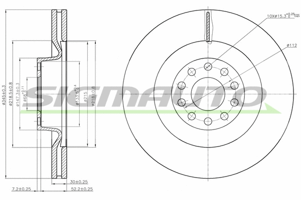 Disque de frein SIGMAUTO DBB137V