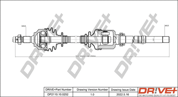 Arbre de transmission Dr!ve+ DP2110.10.0252