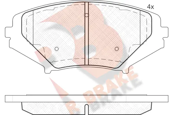 Kit de plaquettes de frein, frein à disque R BRAKE RB1670