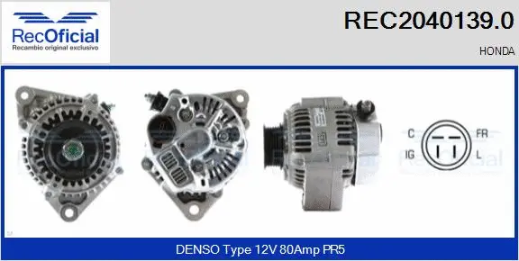 Alternateur RECOFICIAL REC2040139.0