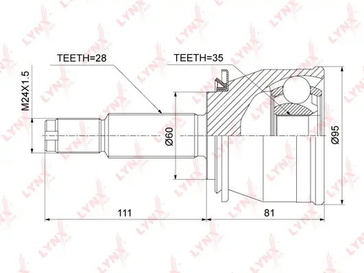 Jeu de joints, arbre de transmission LYNXAUTO CO-3901