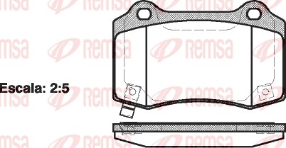 Kit de plaquettes de frein, frein à disque REMSA 0434.54