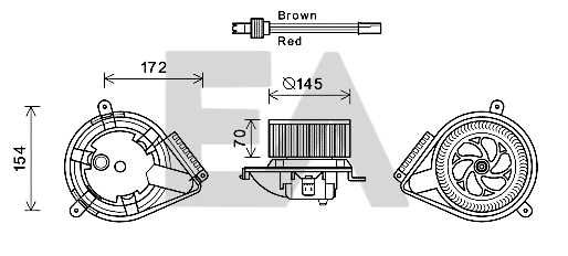 Moteur électrique, pulseur d'air habitacle EACLIMA 42A50021