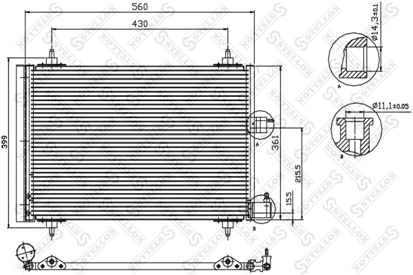 Condenseur, climatisation STELLOX 10-45057-SX