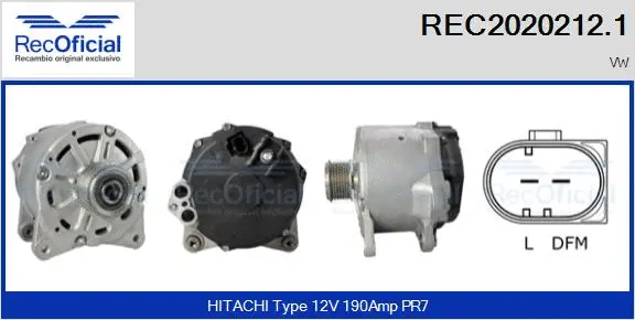 Alternateur RECOFICIAL REC2020212.1