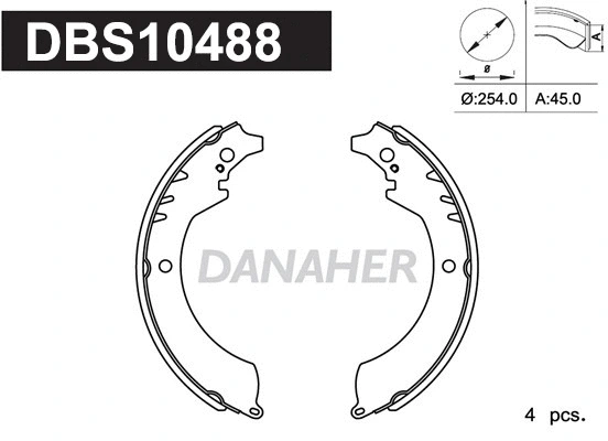 Jeu de mâchoires de frein DANAHER DBS10488