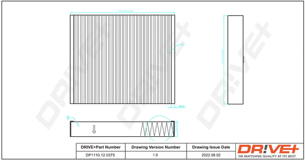 Filtre, air de l'habitacle Dr!ve+ DP1110.12.0375