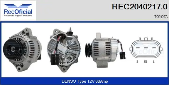 Alternateur RECOFICIAL REC2040217.0
