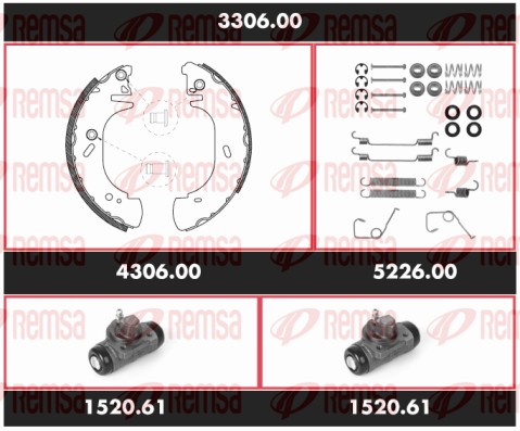 Kit de freins, freins à tambours REMSA 3306.00