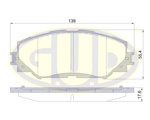 Kit de plaquettes de frein, frein à disque G.U.D. GBP123200