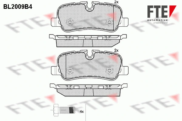 Kit de plaquettes de frein, frein à disque FTE 9010595
