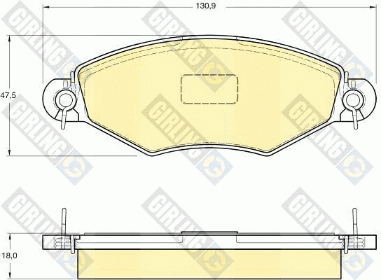 Kit de plaquettes de frein, frein à disque GIRLING 6113614
