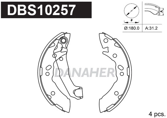 Jeu de mâchoires de frein DANAHER DBS10257