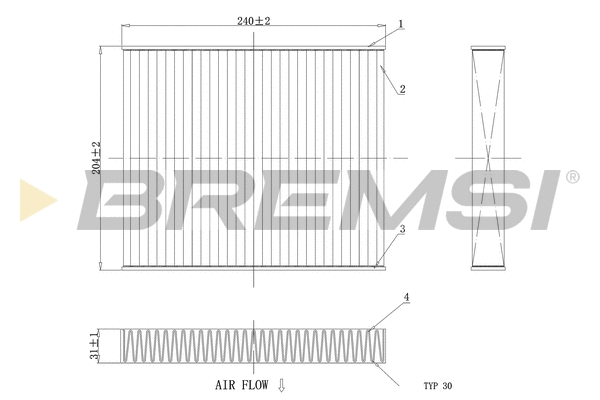 Filtre, air de l'habitacle BREMSI FC0449C