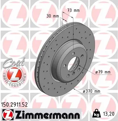 Disque de frein ZIMMERMANN 150.2911.52