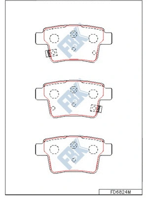 Kit de plaquettes de frein, frein à disque FBK FD6824M