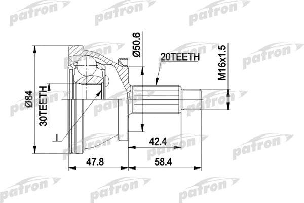 Jeu de joints, arbre de transmission PATRON PCV1403