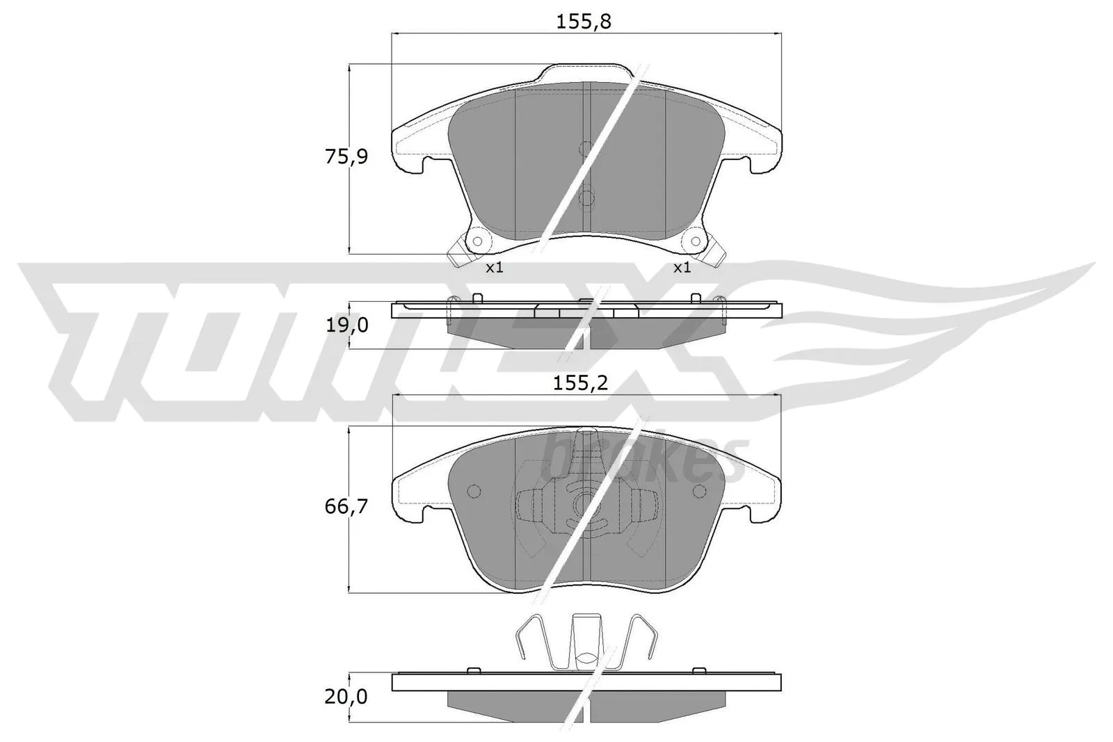Kit de plaquettes de frein, frein à disque TOMEX Brakes TX 17-75