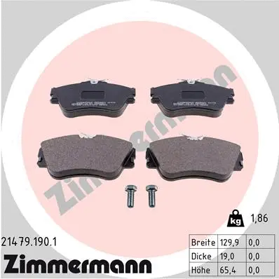 Kit de plaquettes de frein, frein à disque ZIMMERMANN 21479.190.1
