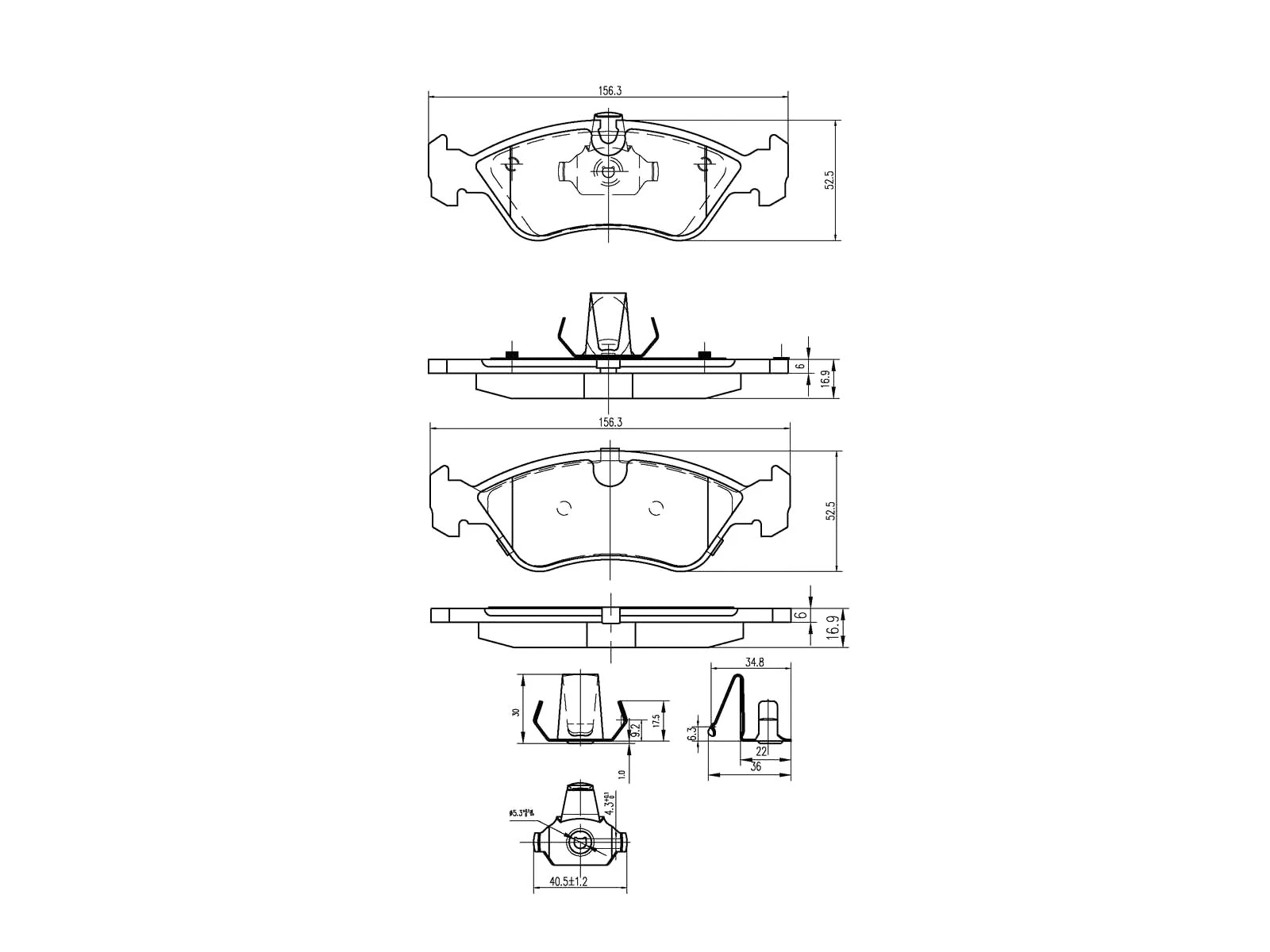 Kit de plaquettes de frein, frein à disque A.Z. Meisterteile AZMT-44-022-1015