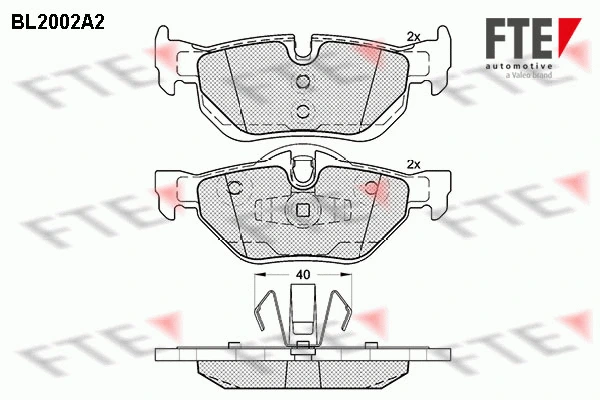 Kit de plaquettes de frein, frein à disque FTE 9010588