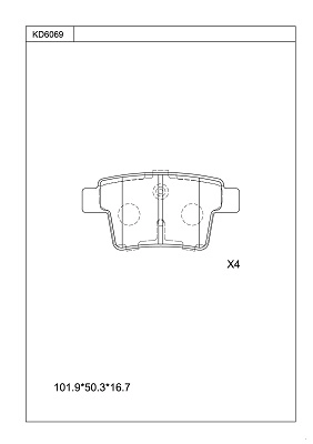 Kit de plaquettes de frein, frein à disque ASIMCO KD6069