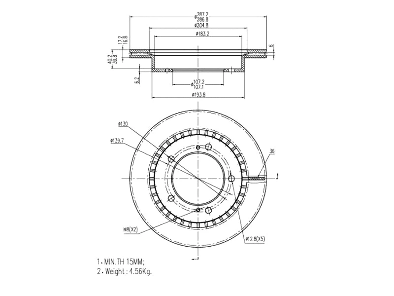 Disque de frein A.Z. Meisterteile AZMT-44-024-1487
