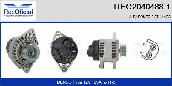 Alternateur RECOFICIAL REC2040488.1