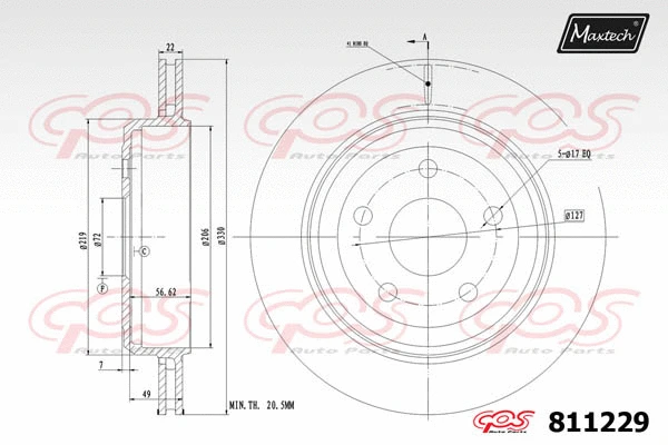 Disque de frein MAXTECH 811229