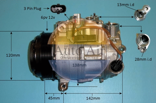Compresseur, climatisation AUTO AIR GLOUCESTER 14-0241