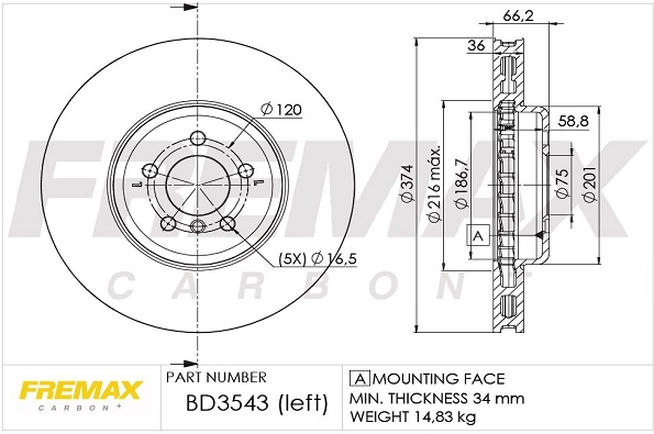 Disque de frein FREMAX BD-3543
