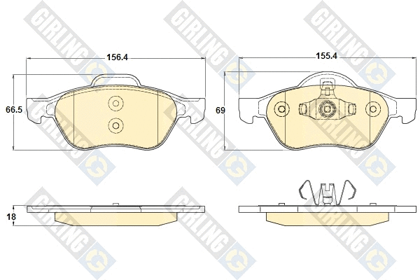 Kit de plaquettes de frein, frein à disque GIRLING 6120532