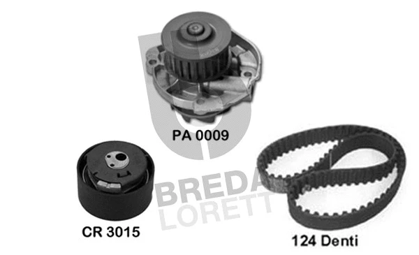 Pompe à eau + kit de courroie crantée BREDA LORETT KPA0100A