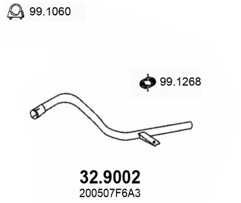 Tuyau d'échappement ASSO 32.9002