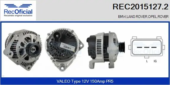 Alternateur RECOFICIAL REC2015127.2