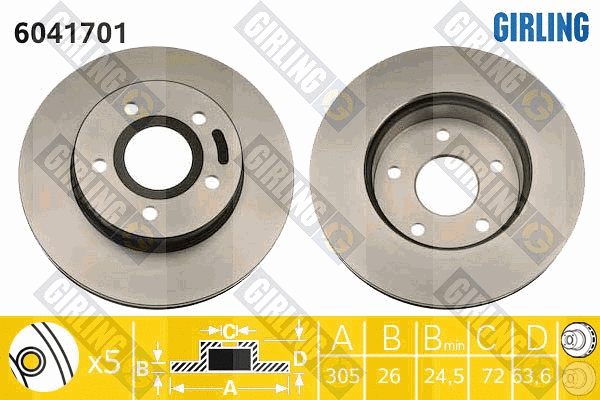 Disque de frein GIRLING 6041701