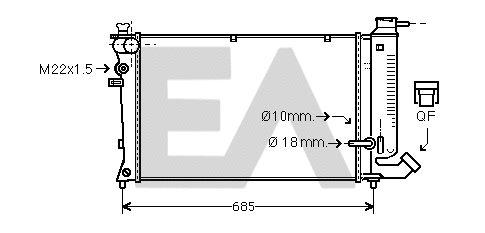 Radiateur, refroidissement du moteur EACLIMA 31R10068