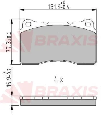 Kit de plaquettes de frein, frein à disque BRAXIS AA0651