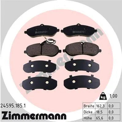 Kit de plaquettes de frein, frein à disque ZIMMERMANN 24595.185.1