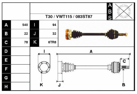 Arbre de transmission Technika 67083