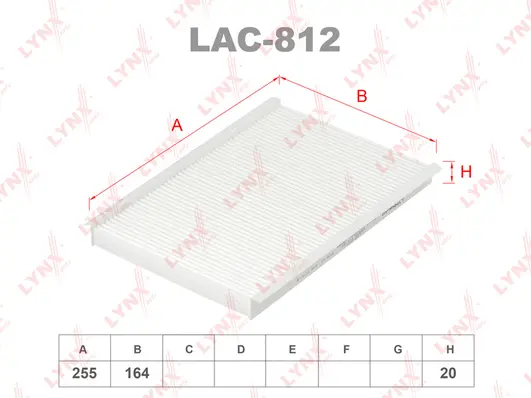 Filtre, air de l'habitacle LYNXAUTO LAC-812