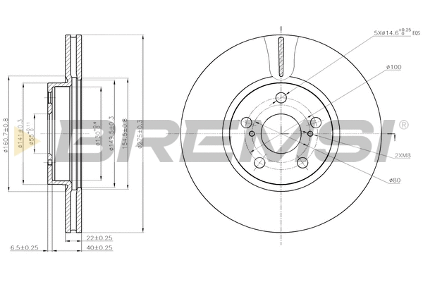 Disque de frein BREMSI CD7865V