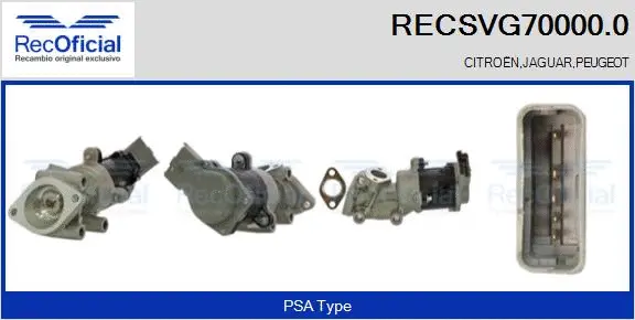 Vanne EGR RECOFICIAL RECSVG70000.0