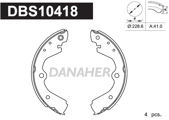 Jeu de mâchoires de frein DANAHER DBS10418