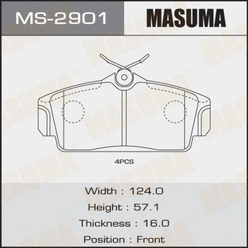 Jeu de mâchoires de frein MASUMA MS-2901