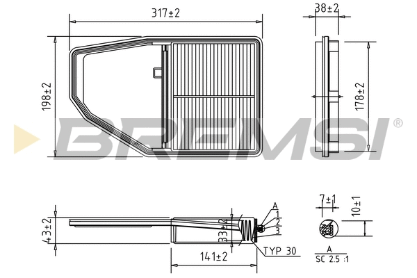 Filtre à air BREMSI FA1689