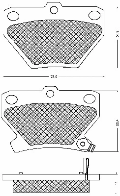 Kit de plaquettes de frein, frein à disque BSF 10741