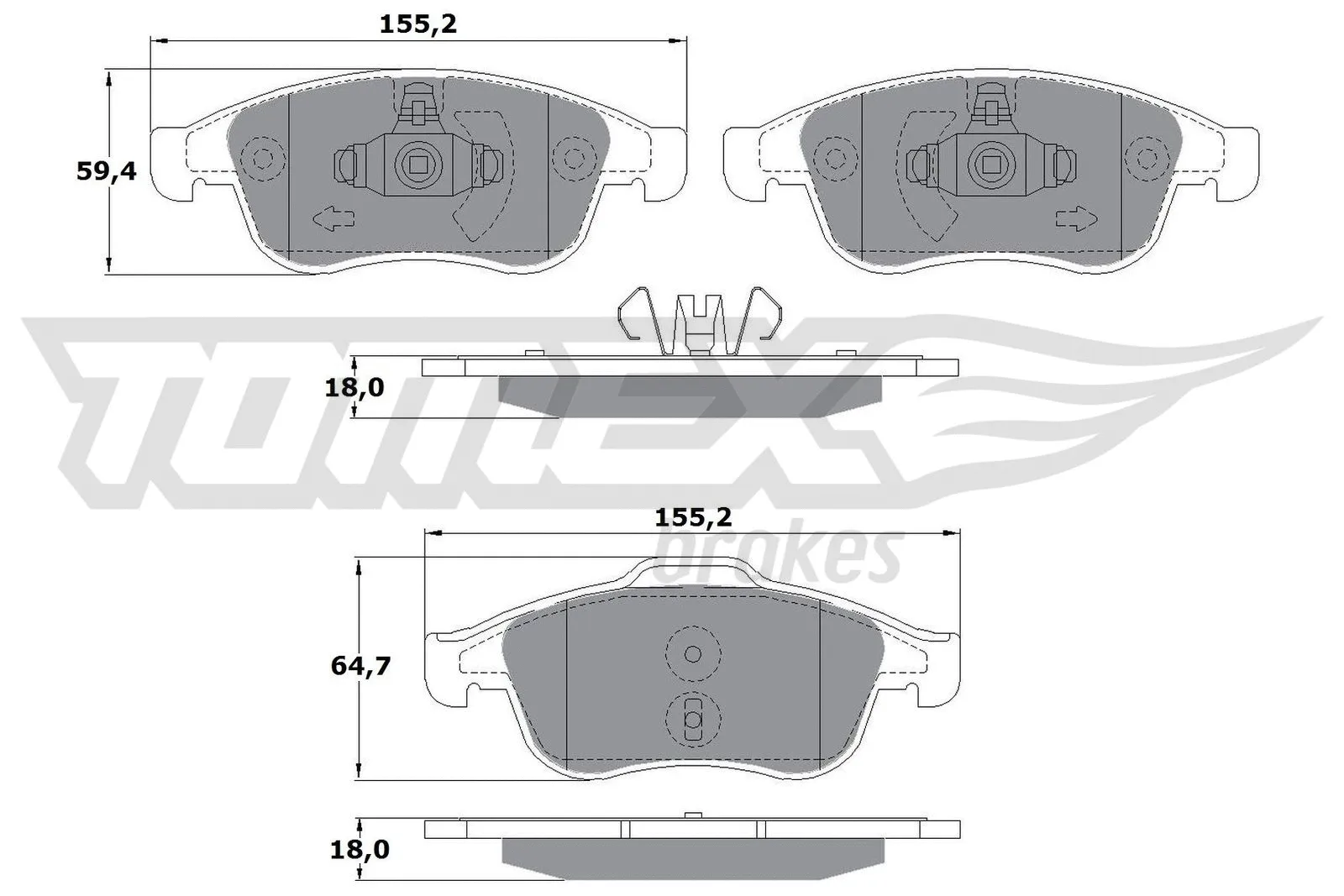 Kit de plaquettes de frein, frein à disque TOMEX Brakes TX 16-41